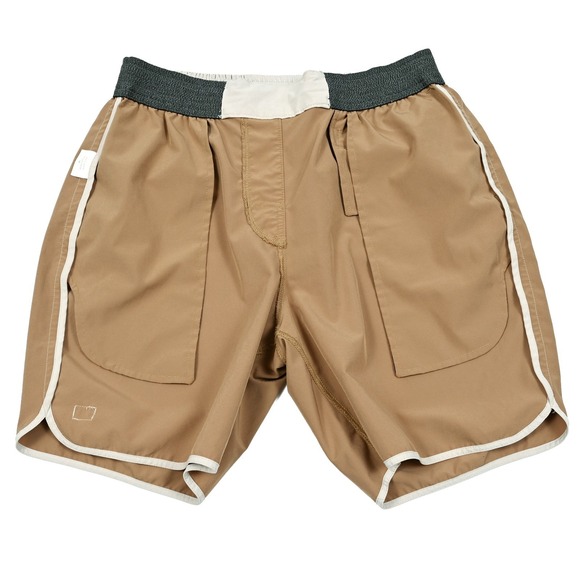 Vuori Banks Shorts Men's Medium Tan 7in Athletic Workout Drawstring V330 Pockets - Picture 7 of 9